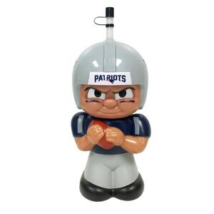 BIG SIP New England Patriots 16oz Water Bottle w/Straw. Character Cup NFL. EUC
